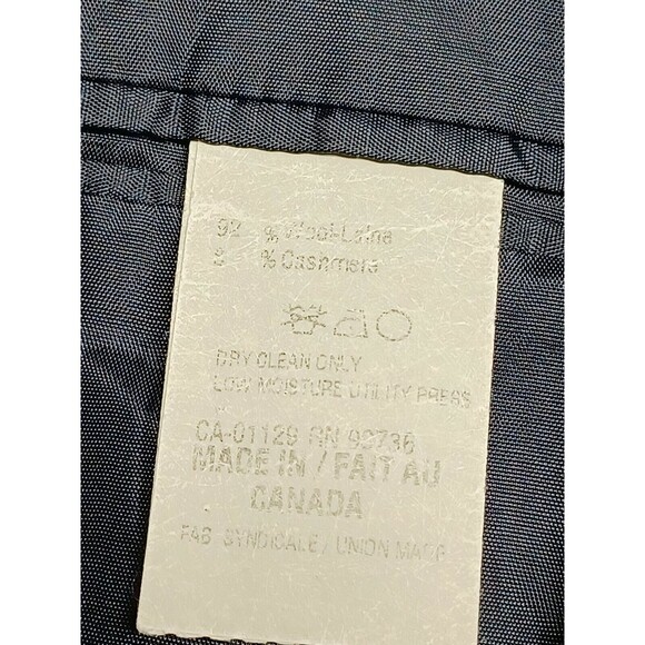 Chaps Ralph Lauren Navy Blue Cashmere Wool Blazer Jacket Mens Size 42S Flaw* - Picture 11 of 12